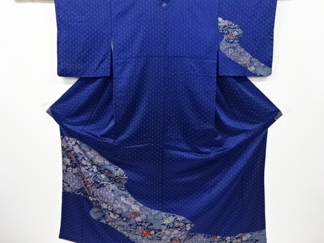 絞り霞取りに草花模様一つ紋訪問着